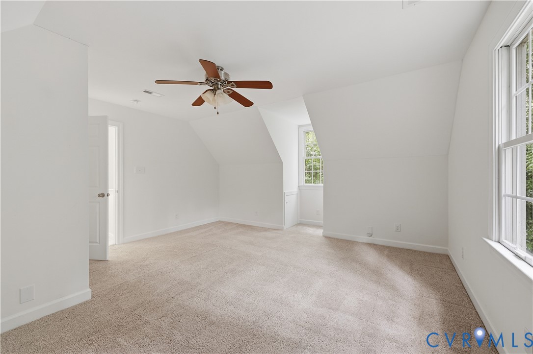 5369 Old Buckingham Road Powhatan, VA 23139 - Photo 28 of 28 Carpeted flooring, sloped ceiling, ceiling fan, wh