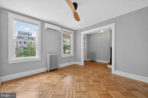 an empty room with windows