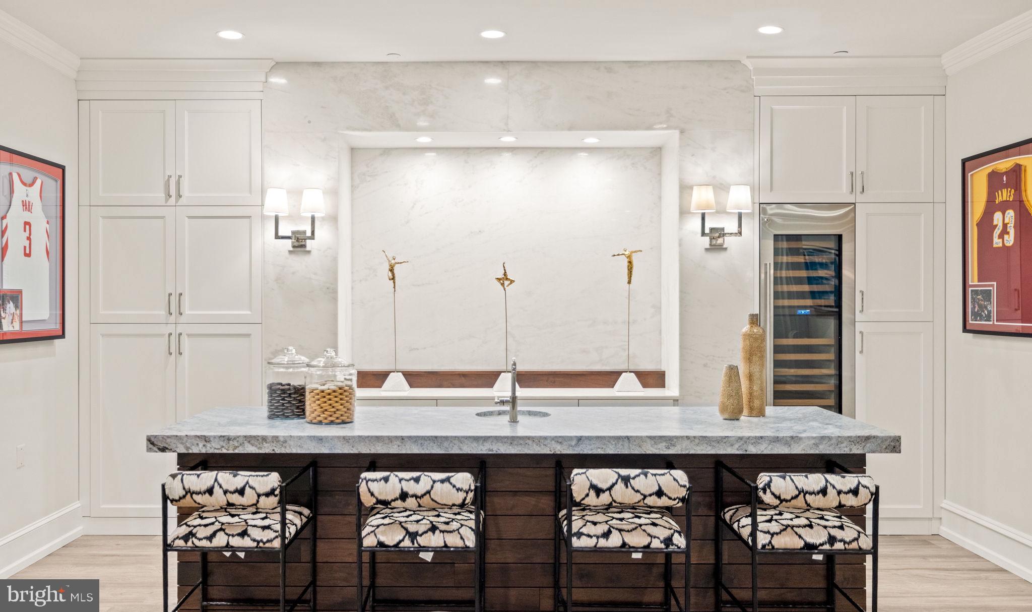 9819 Newhall Road Potomac, MD 20854 - Photo 44 of 60 Lower-Level Bar with Wine Storage