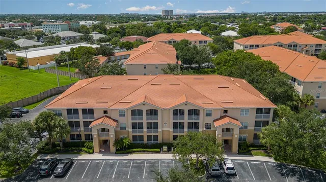 an aerial view of a house