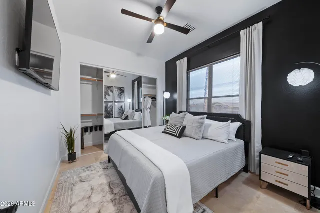 a view of a building with many windows