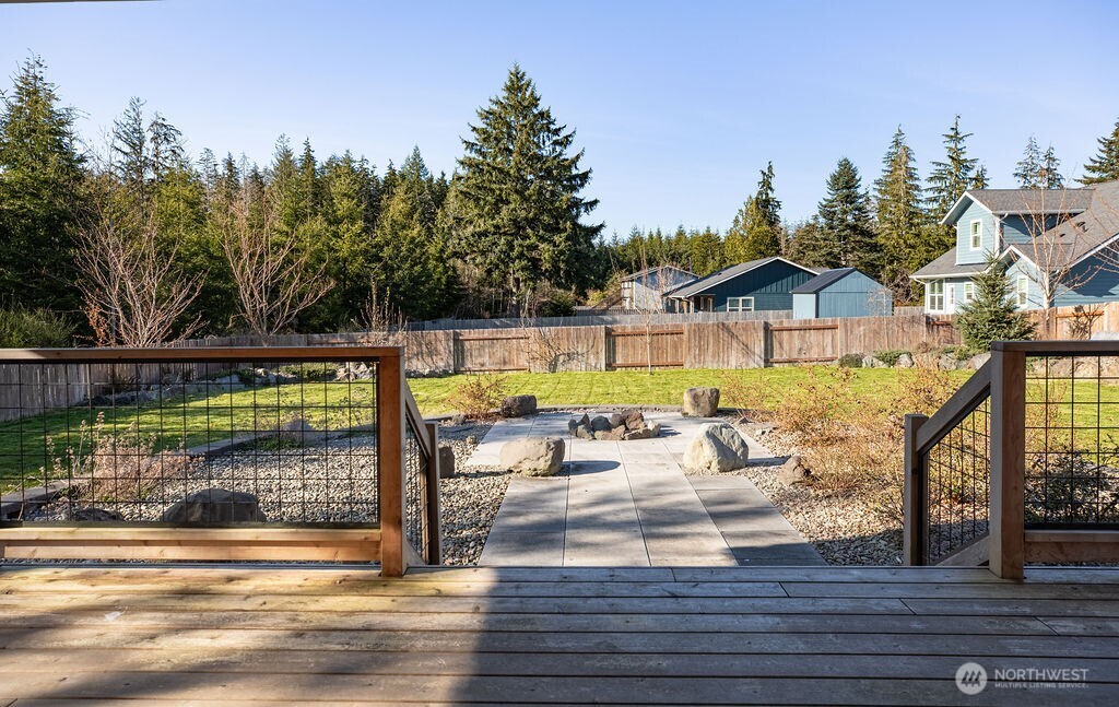 997 King Johns Way Forks, WA 98331 - Photo 29 of 39 a view of a swimming pool with seating space and wooden fence