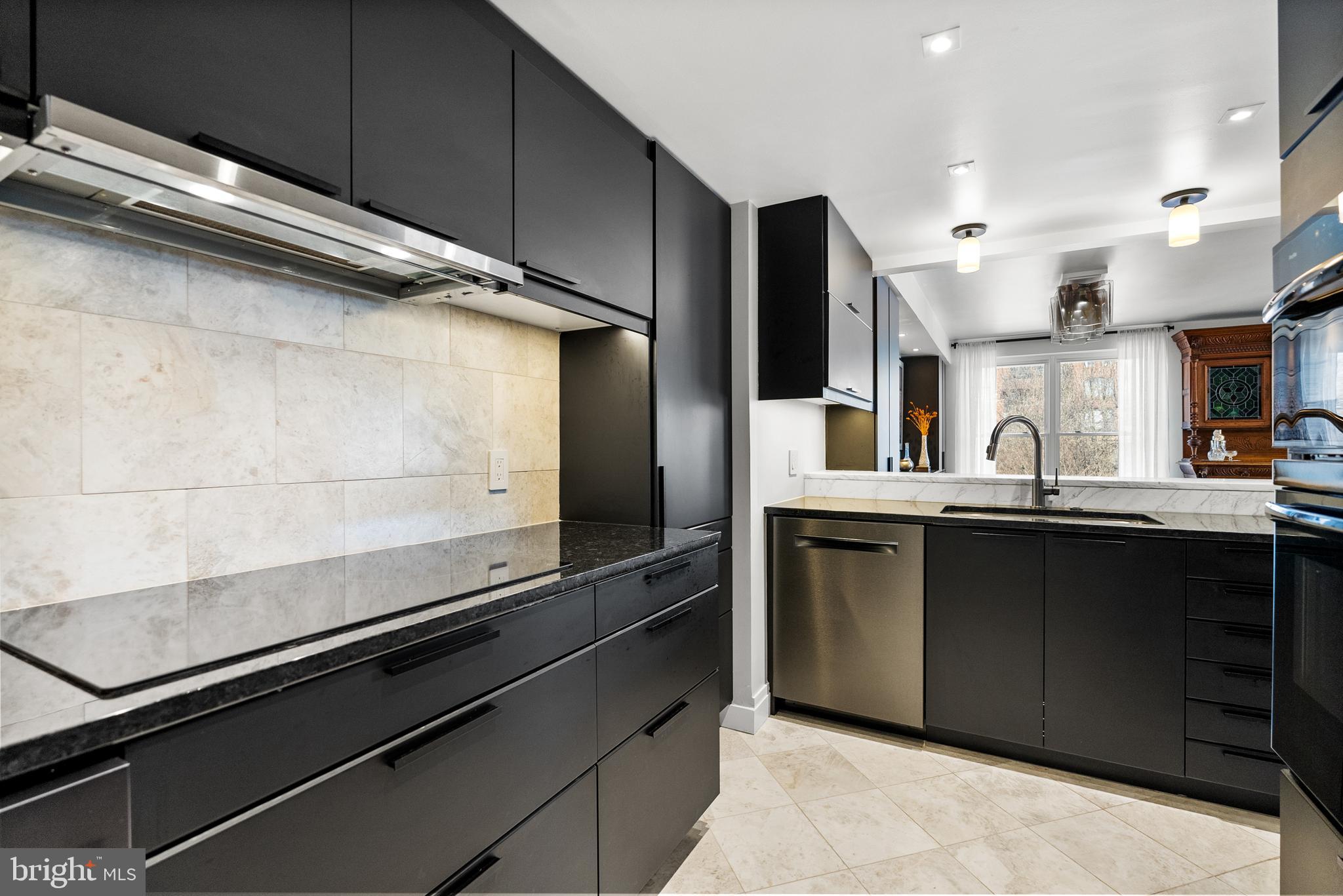 3210 Grace Street Northwest, Unit 304 Washington, DC 20007 - Photo 14 of 41 a kitchen with stainless steel appliances a sink and a refrigerator