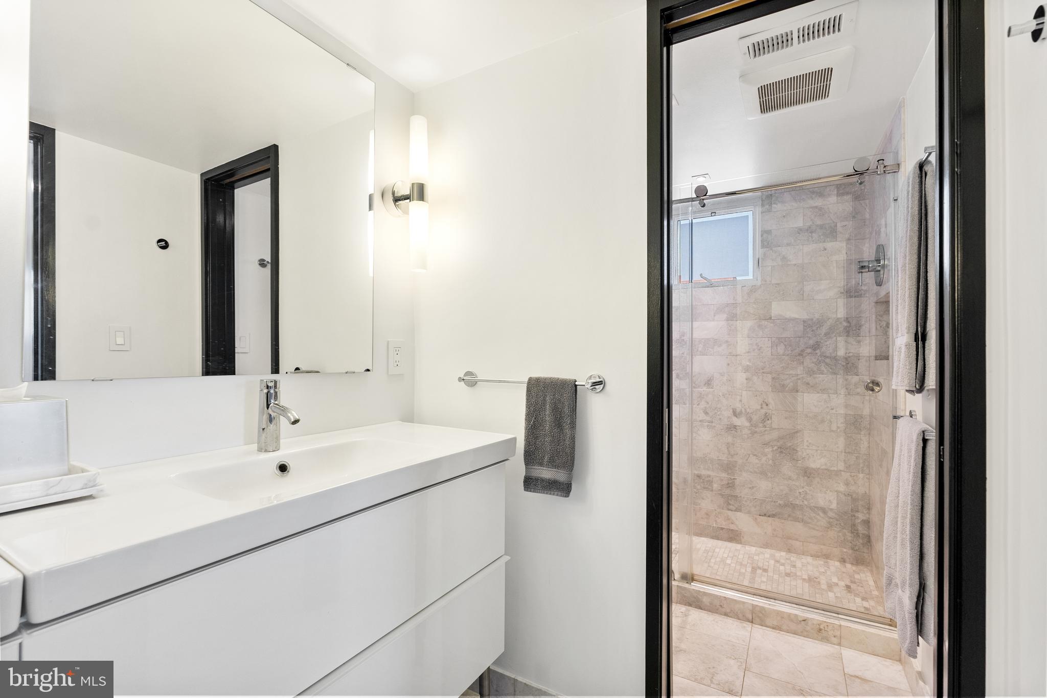 3210 Grace Street Northwest, Unit 304 Washington, DC 20007 - Photo 21 of 41 a bathroom with a sink and a mirror