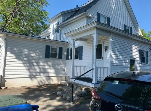 a view of a house with a patio
