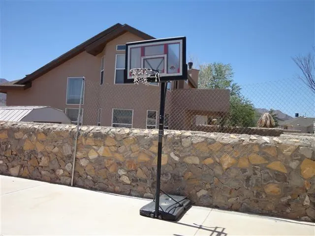 a view of a balcony with a door