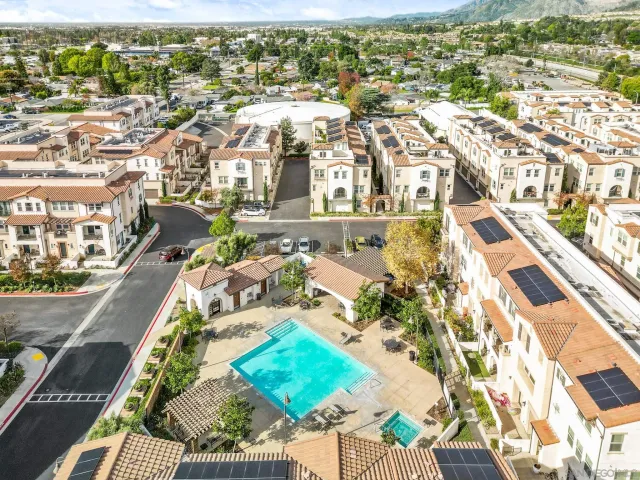 an aerial view of multiple house