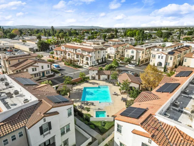a view of city with tall buildings