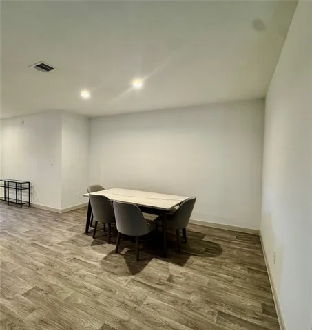 a view of a room with racks on the wall