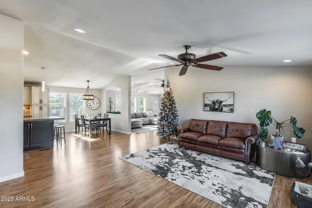 a living room with furniture