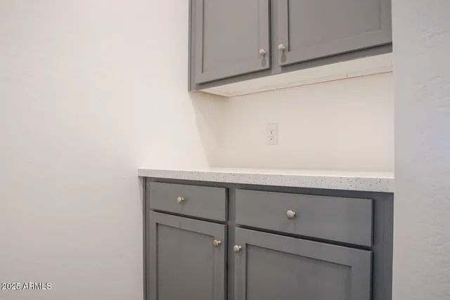 a view of storage cabinets