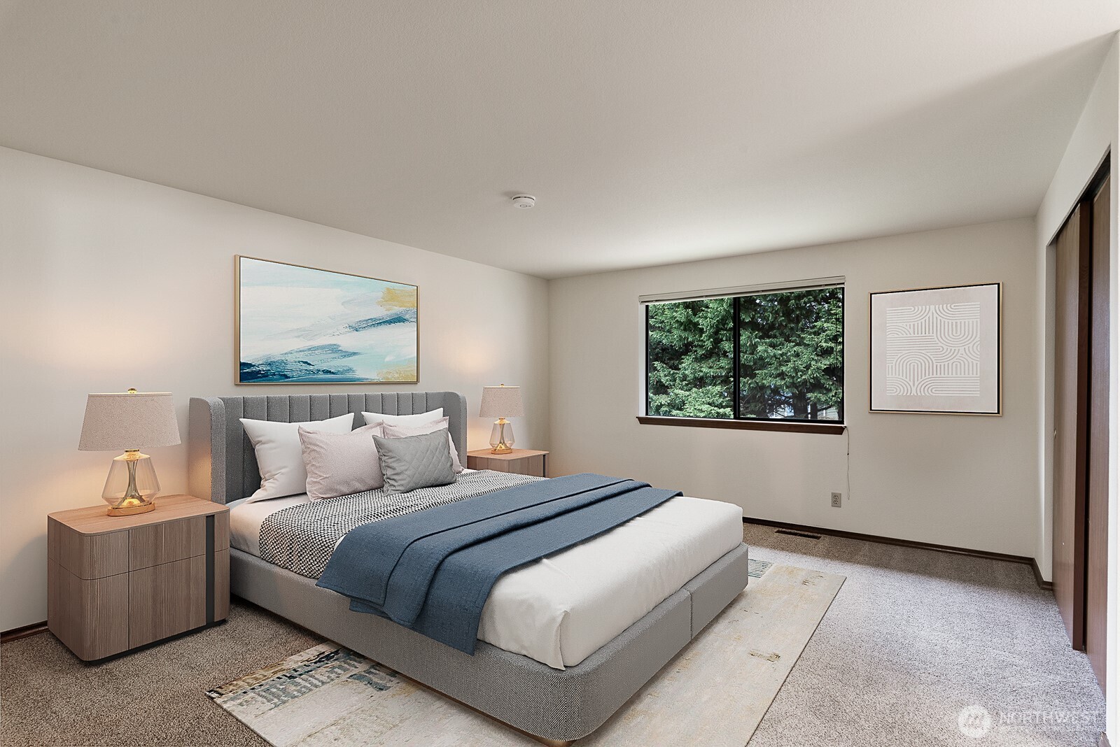 810 151st Street Southwest Lynnwood, WA 98087 - Photo 17 of 38 a bedroom with a large bed and a window