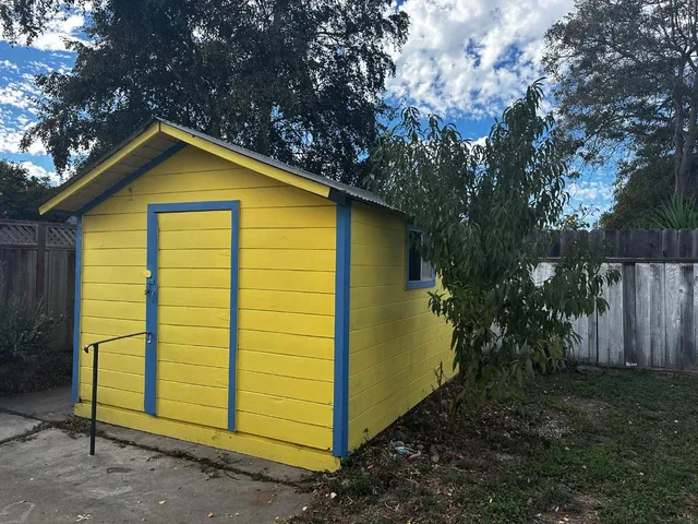wooden floor with window in an outdoor space