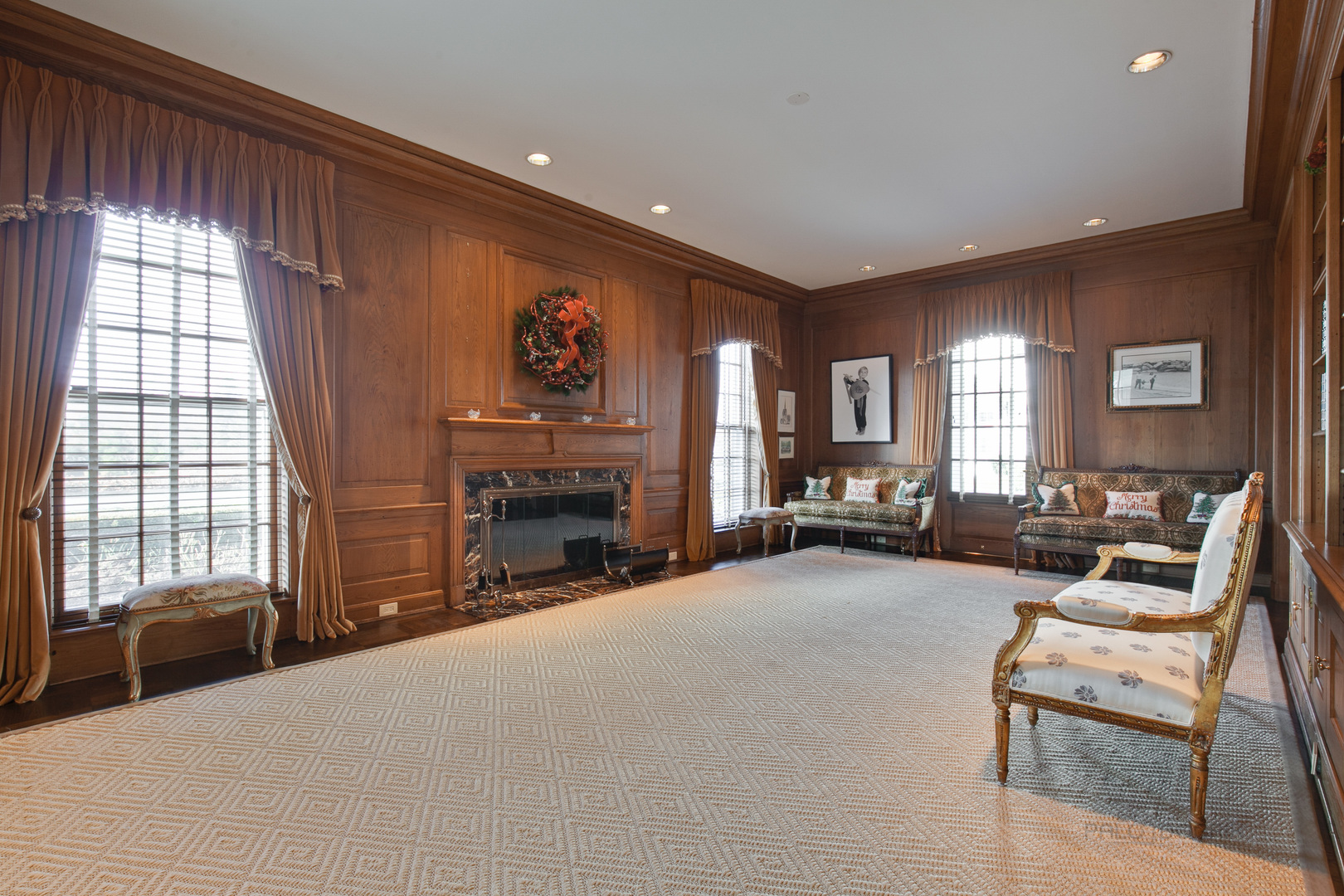 700 South Ridge Road Lake Forest, IL 60045 - Photo 6 of 47 a living room with furniture a fireplace and a large window
