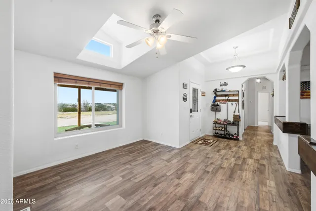 a view of a swimming pool with an ocean view