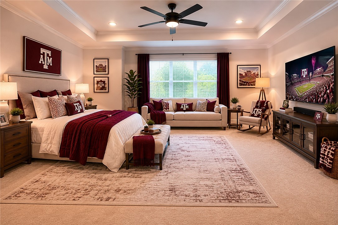 2002 Reagan Court Bryan, TX 77802 - Photo 6 of 16 a spacious bedroom with a large bed and a flat screen tv