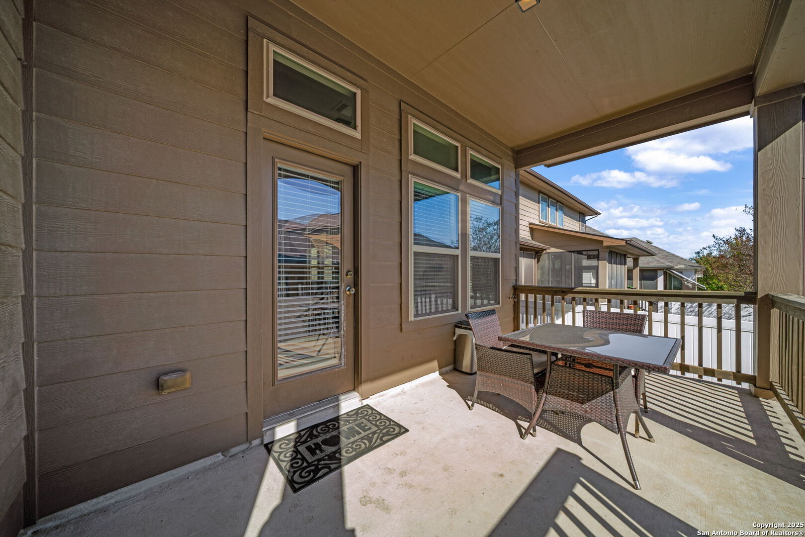 147 Brook View Cibolo, TX 78108 - Photo 26 of 29 a view of a porch with furniture and wooden floor