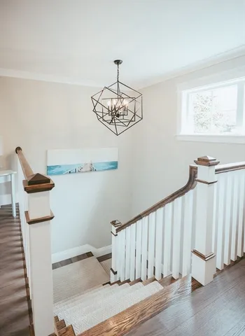 a view of livingroom with furniture and chandelier