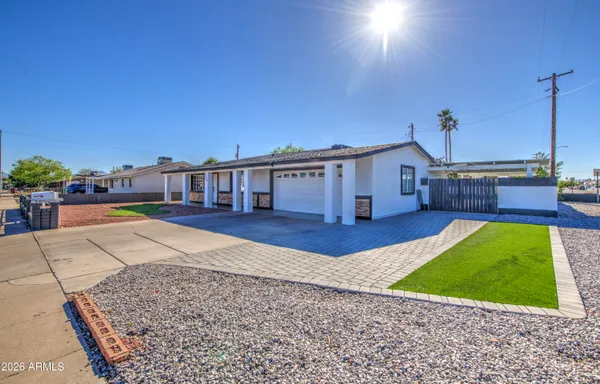 a view of a house with a patio