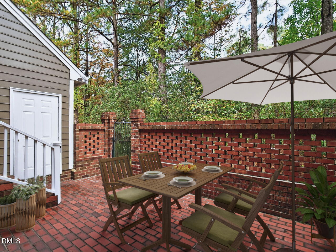 6113 Shelton Court Raleigh, NC 27609 - Photo 19 of 27 Brick patio staged