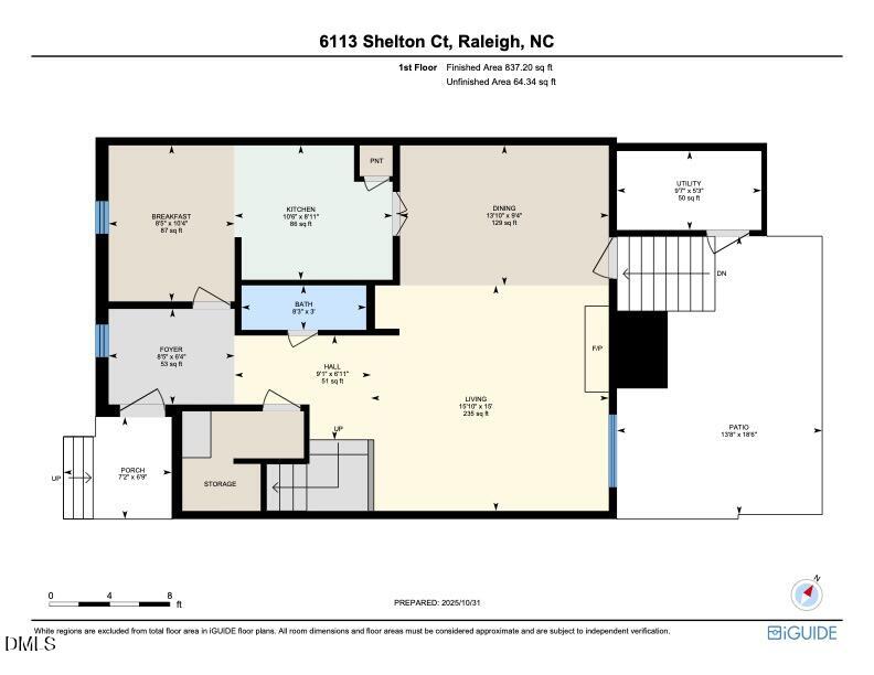 6113 Shelton Court Raleigh, NC 27609 - Photo 26 of 27 6113 Shelton 1st Floor plan