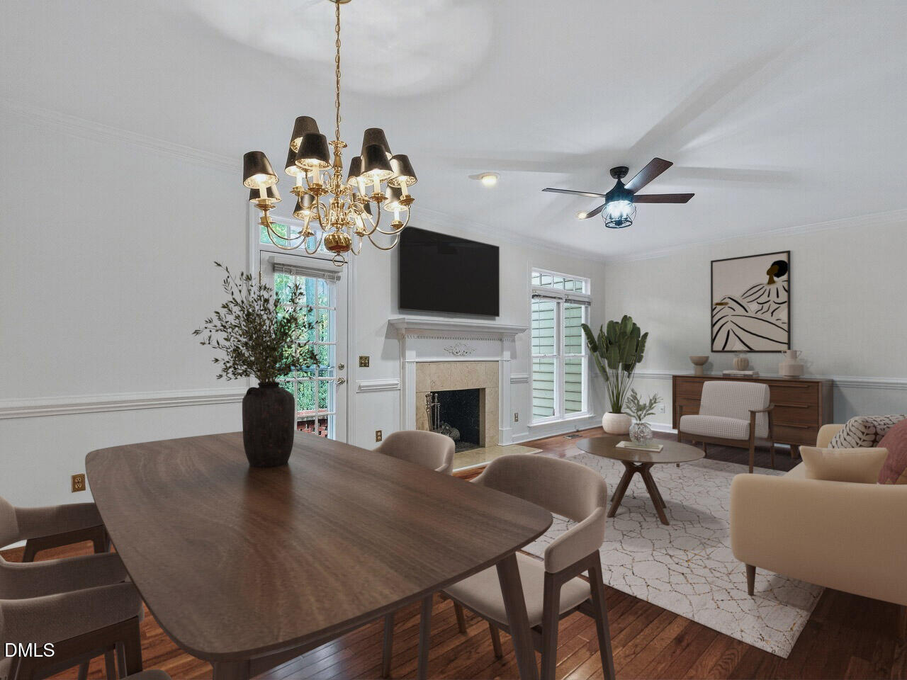6113 Shelton Court Raleigh, NC 27609 - Photo 6 of 27 Dining room/family room staged