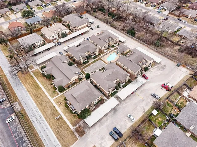 an aerial view of a house