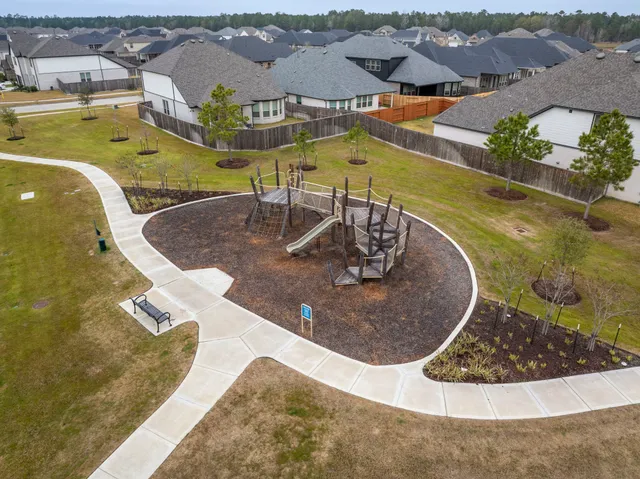an aerial view of a house