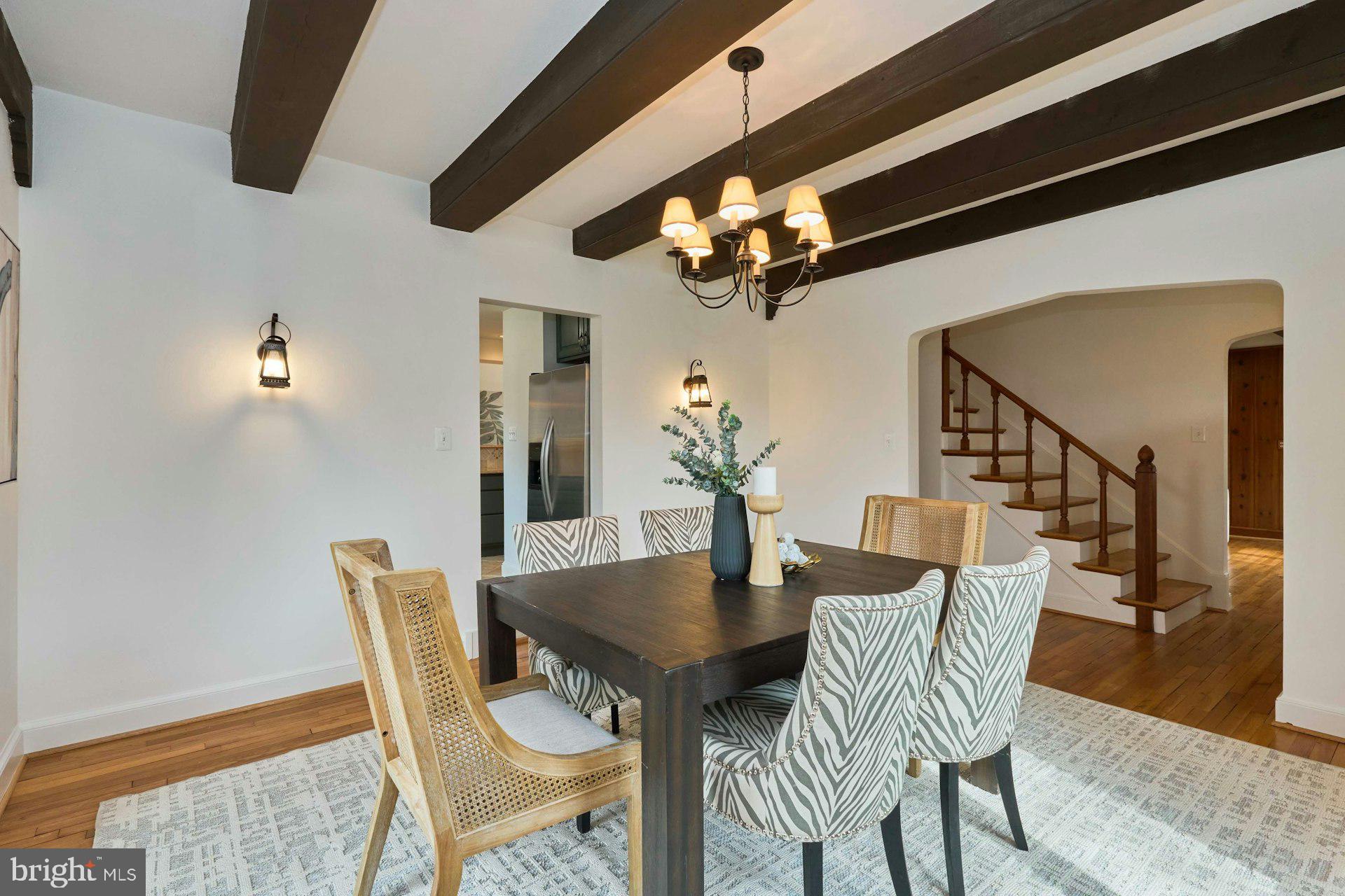 6586 Braddock Road Alexandria, VA 22312 - Photo 16 of 57 Original beamed dining room offers unique charm