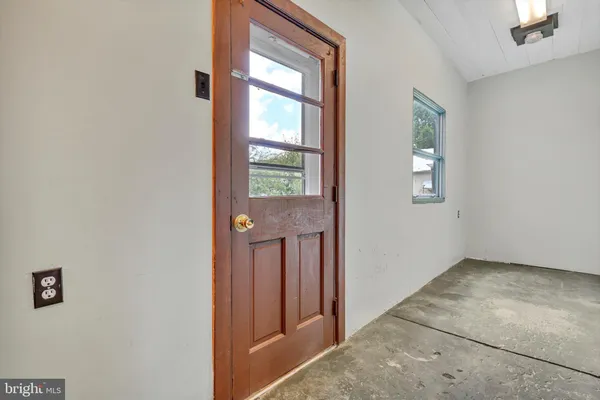 a view of wooden door