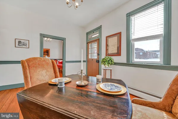 a view of a livingroom with furniture and wooden floor