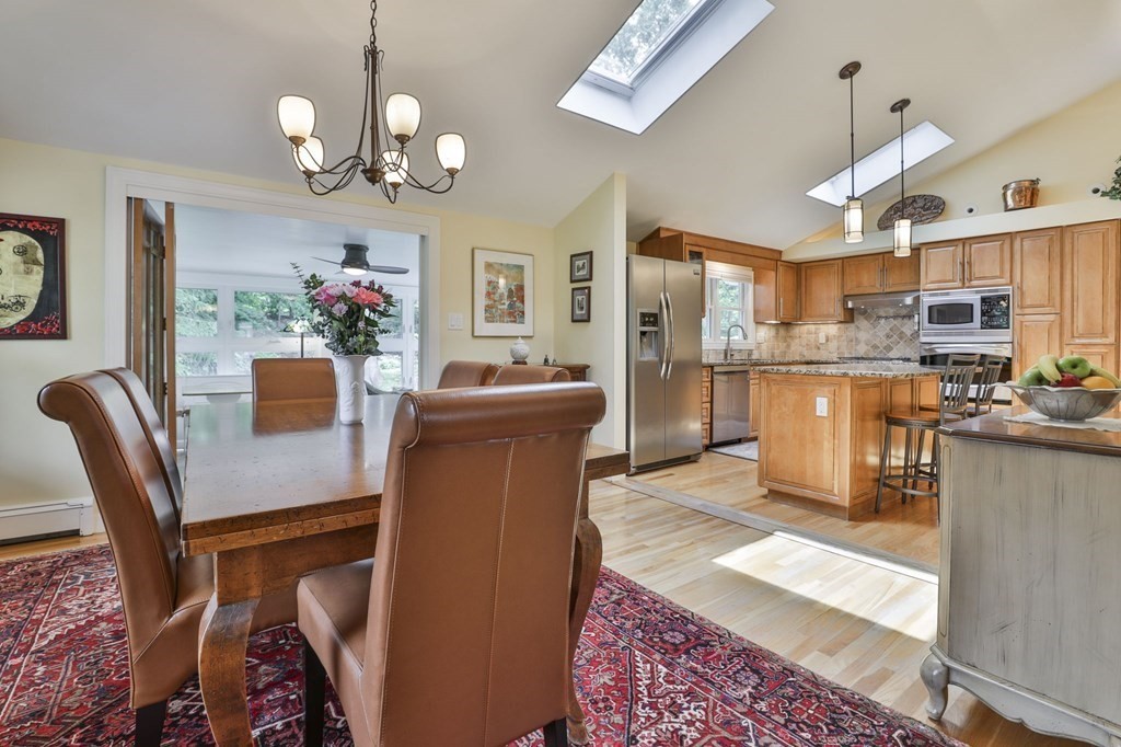 75 Valley Road Milton, MA 02186 - Photo 12 of 41 a dining room filled chandelier and wooden floor