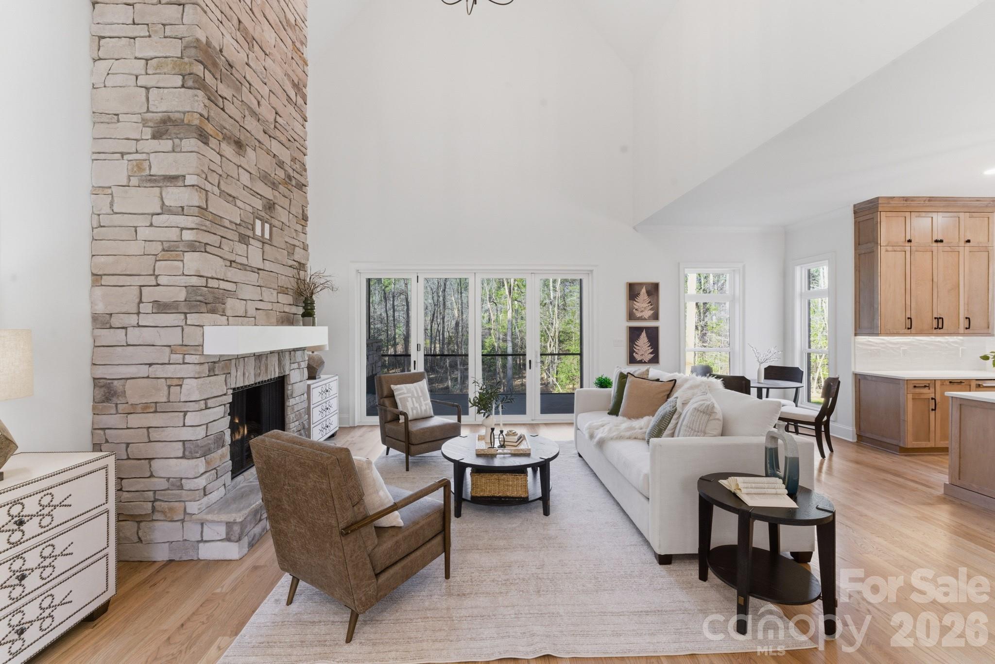 6405 Chimney Bluff Road Lancaster, SC 29720 - Photo 8 of 38 a living room with furniture and a fireplace