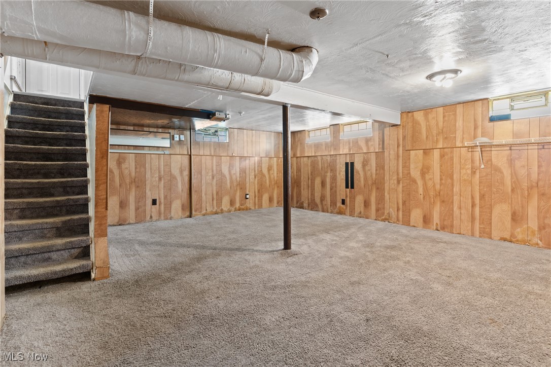 4503 Fulton Road Old Brooklyn, OH 44144 - Photo 15 of 24 Basement with wood [aneled walls, carpet floors.