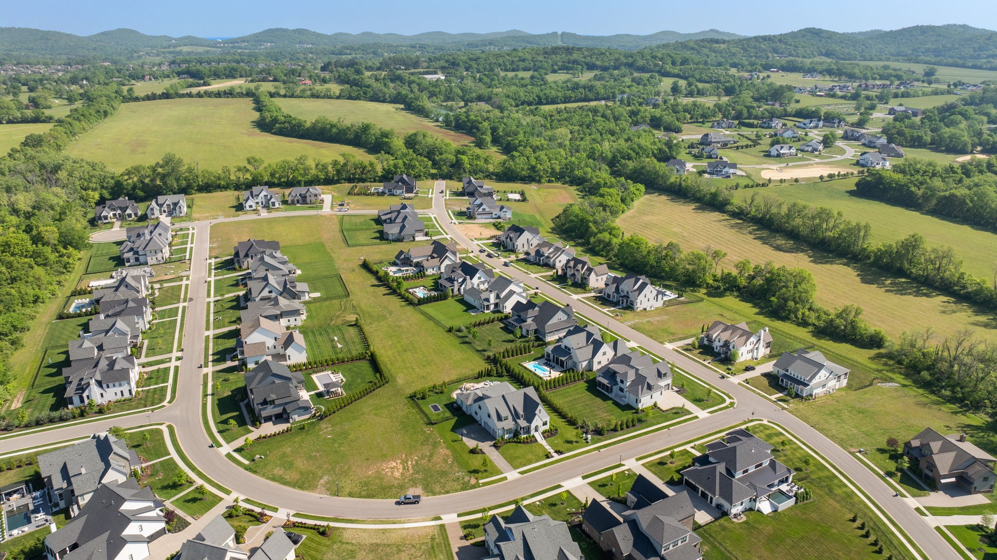 6304 Percheron Lane Arrington, TN 37014 - Photo 57 of 57 an aerial view of residential houses with outdoor space and river