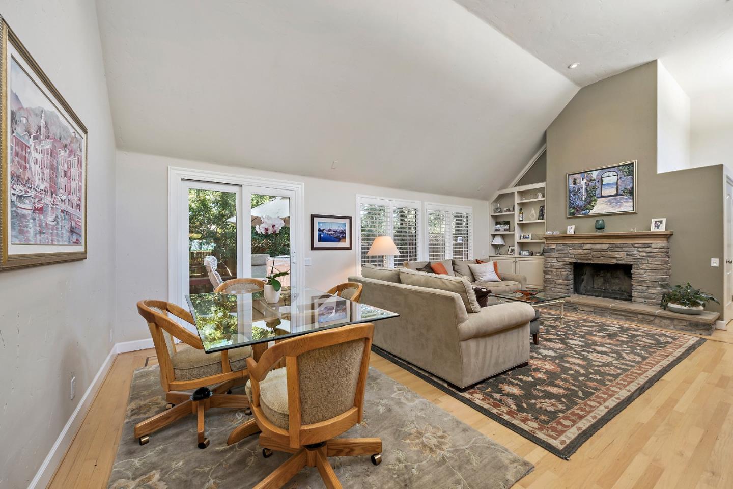 18 Farm Road Los Altos, CA 94024 - Photo 8 of 27 a living room with furniture and a fireplace