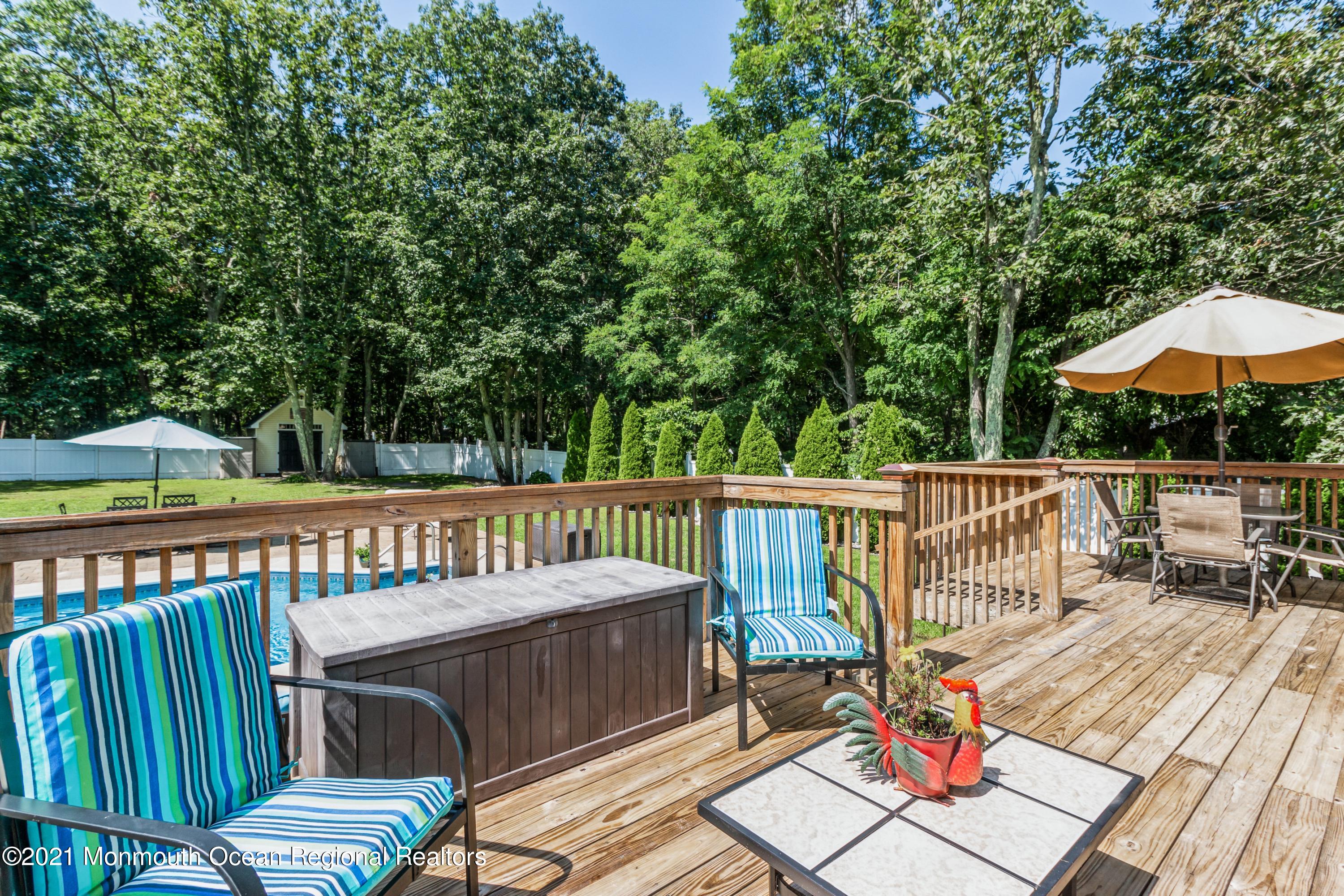 258 Sunnybrook Road Jackson, NJ 08527 - Photo 17 of 20 a view of a deck with two chair and a table