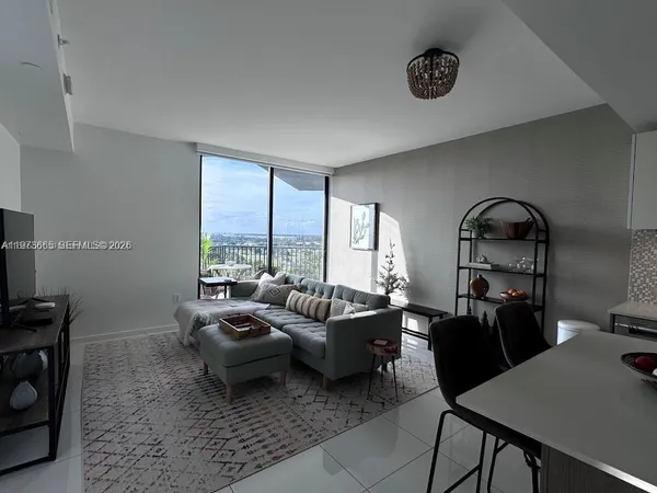 a living room with furniture
