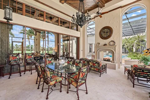 an aerial view of city and lake view