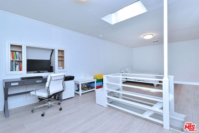 a workspace with furniture