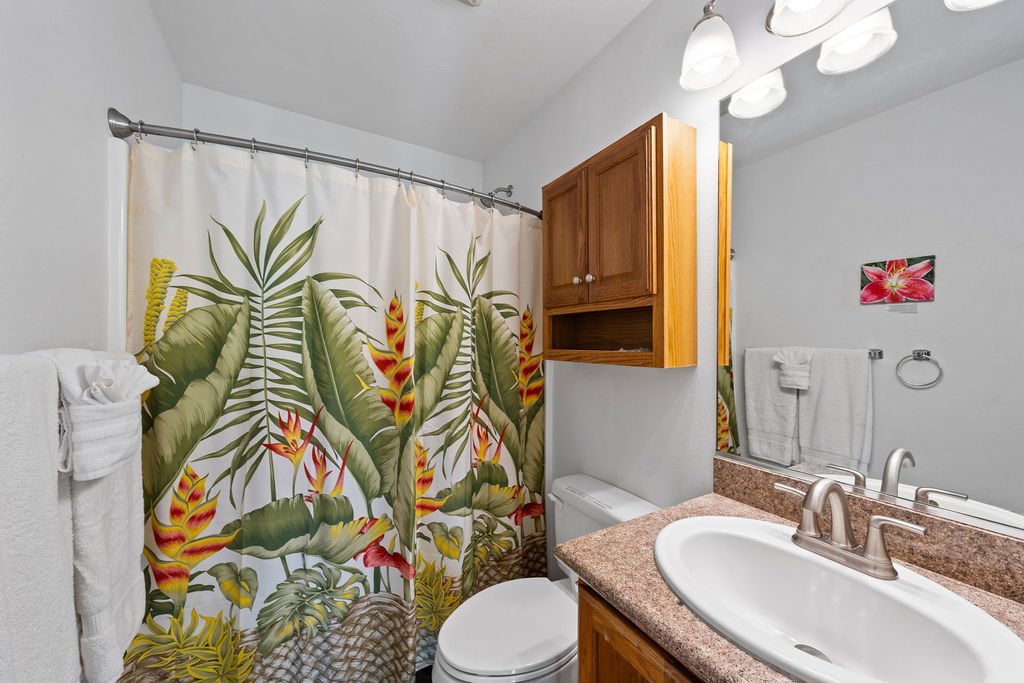 1444 East Kuiaha Road Haiku, HI 96708 - Photo 18 of 30 a bathroom with a sink a mirror and a toilet