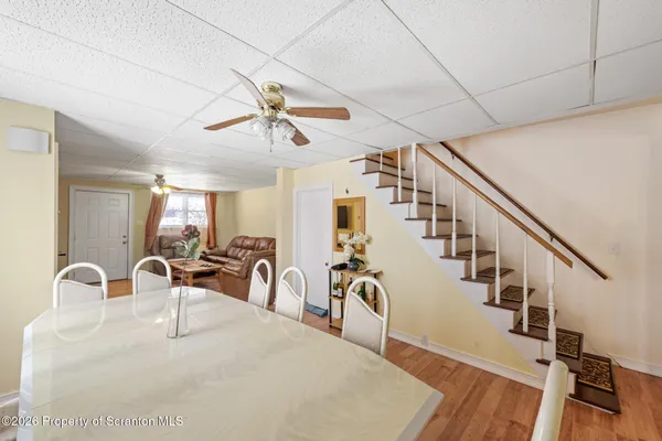 a view of dining room with furniture