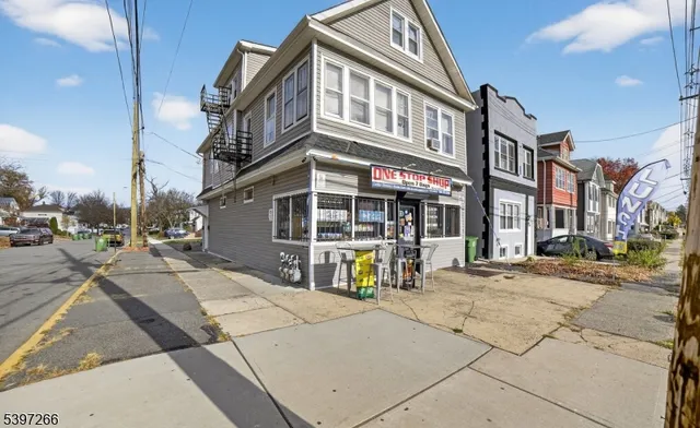 a view of a building with a street