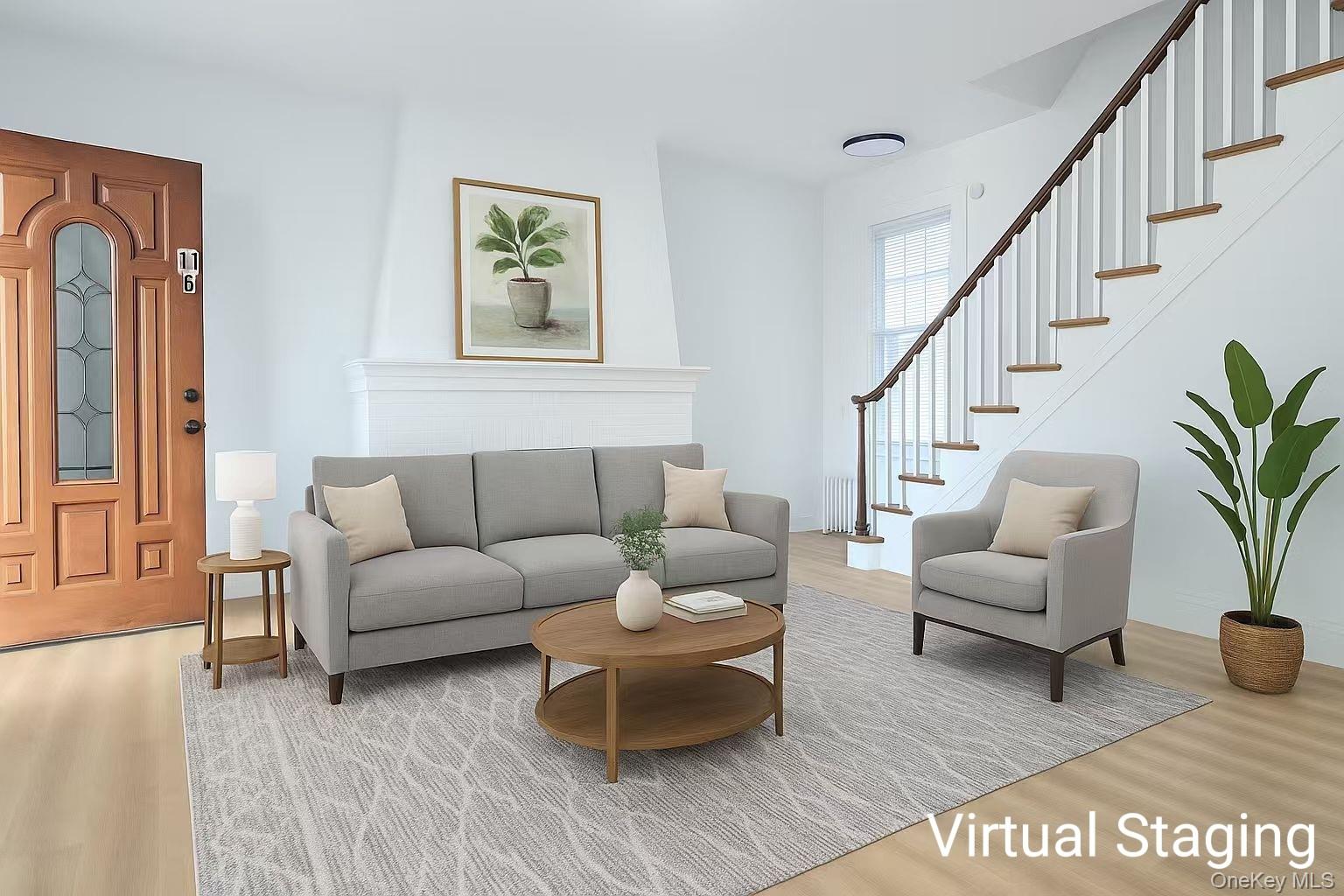 11 Floyd Place, Unit B Great Neck, NY 11024 - Photo 1 of 1 a living room with furniture potted plant and windows