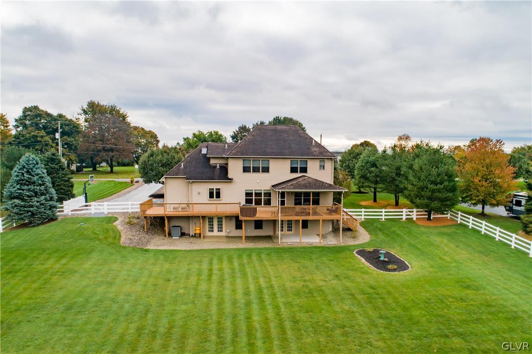 577 Lefevre Road Easton, PA 18040 - Photo 28 of 30 an aerial view of a house with swimming pool garden and patio