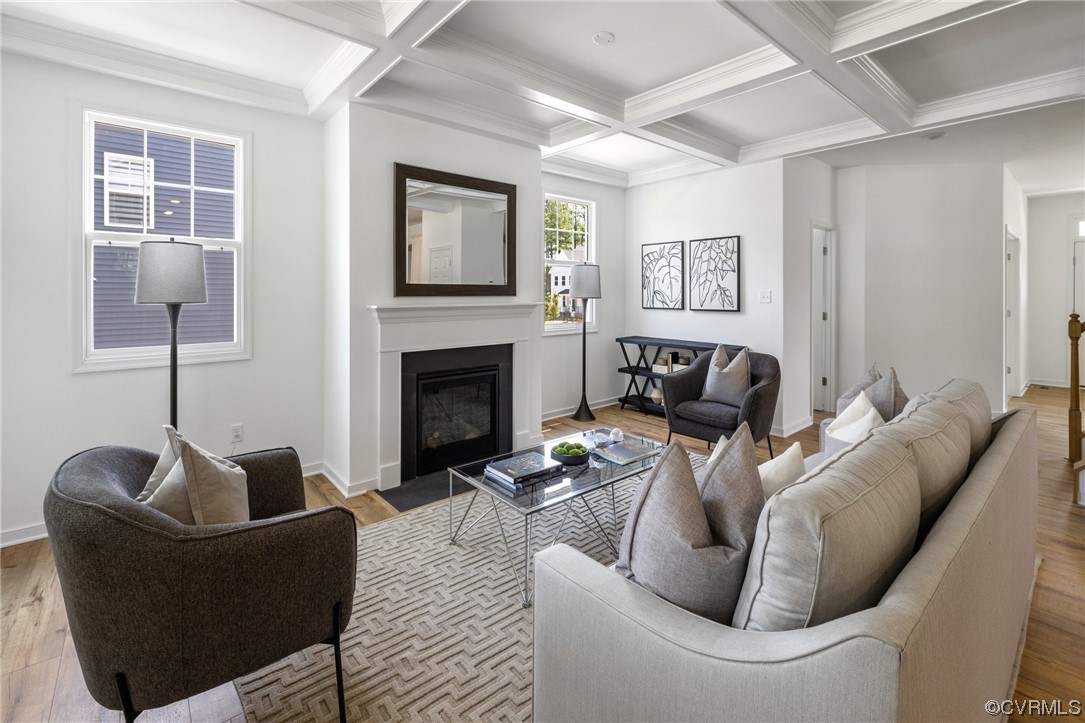 9118 Copplestone Road Chesterfield, VA 23832 - Photo 26 of 48 a living room with furniture and a fireplace