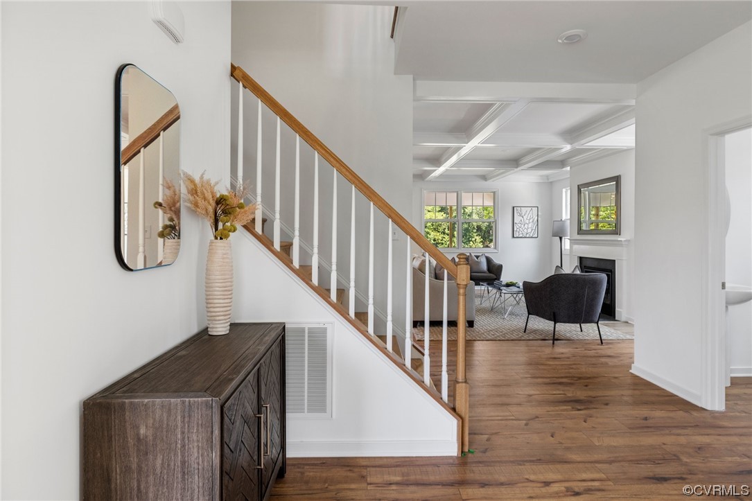9118 Copplestone Road Chesterfield, VA 23832 - Photo 5 of 48 a view of entryway and hall with wooden floor