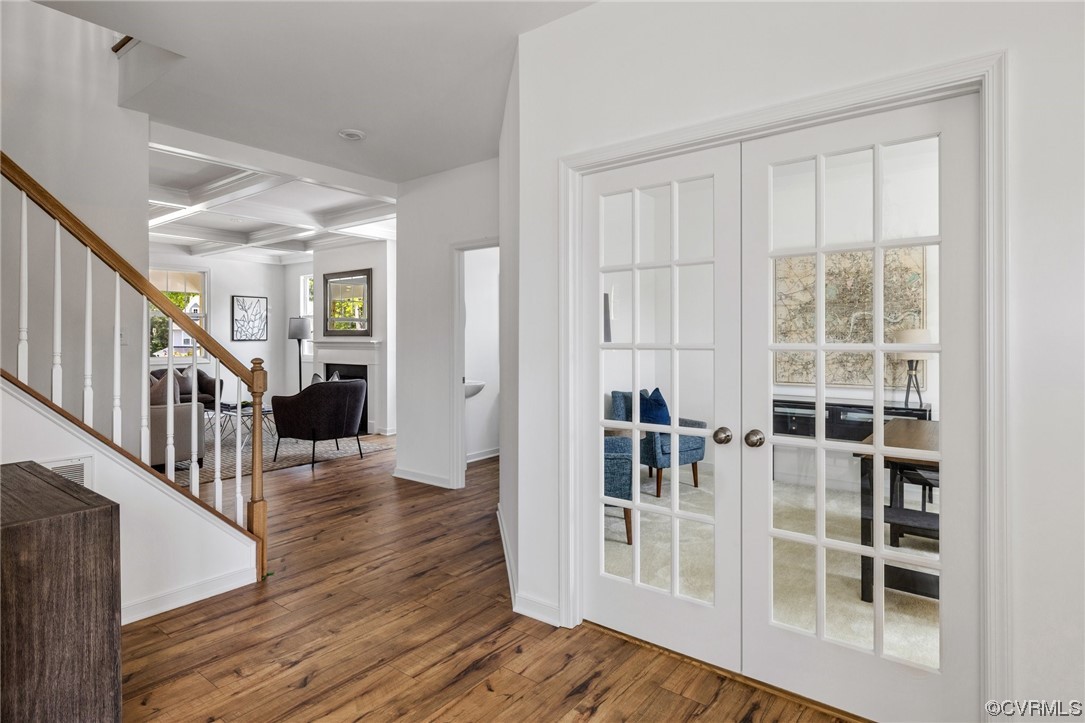 9118 Copplestone Road Chesterfield, VA 23832 - Photo 6 of 48 a view of front door with wooden floor and stairs