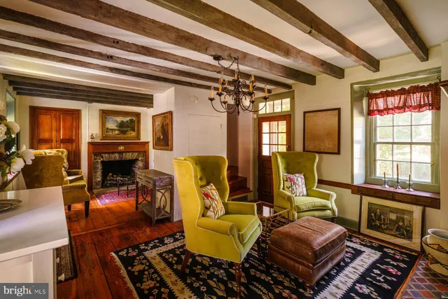 a living room with furniture