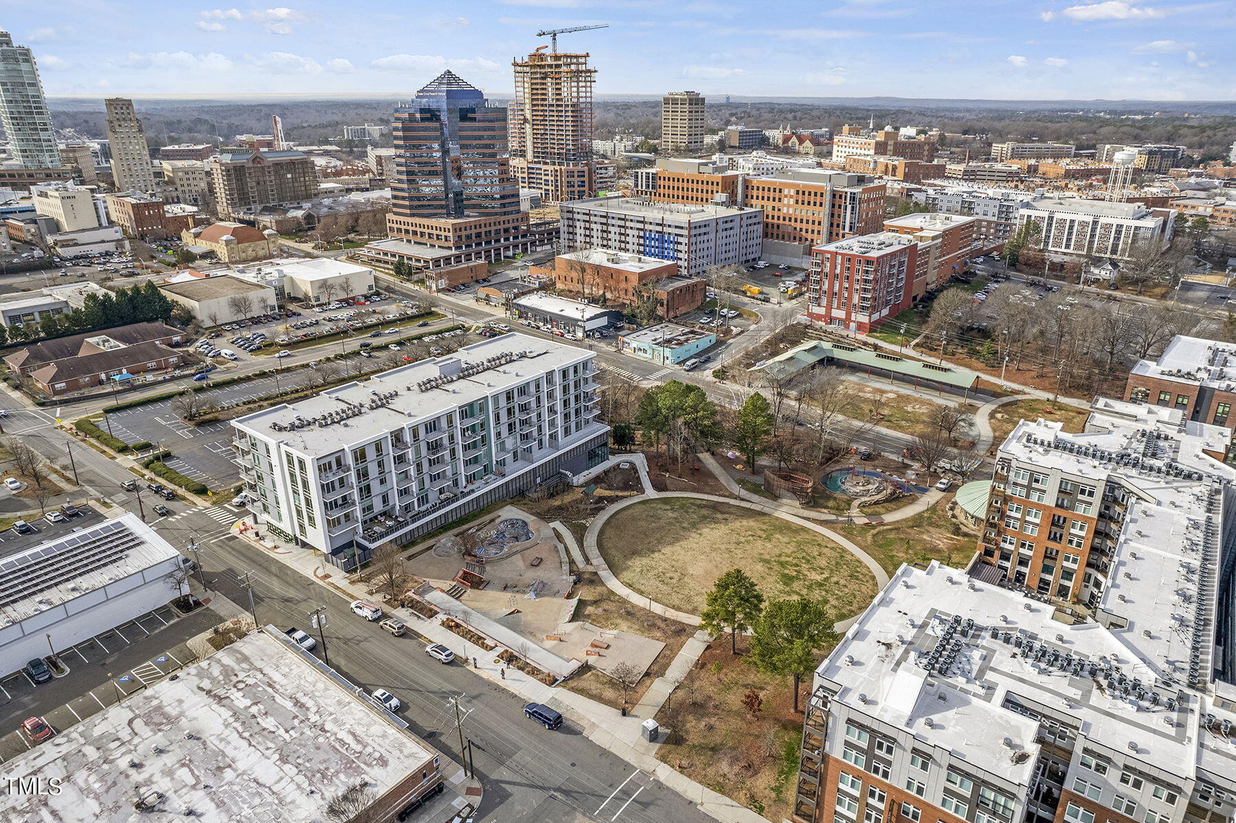214 Hunt Street, Unit 711 Durham, NC 27701 - Photo 25 of 29 a city view with tall buildings